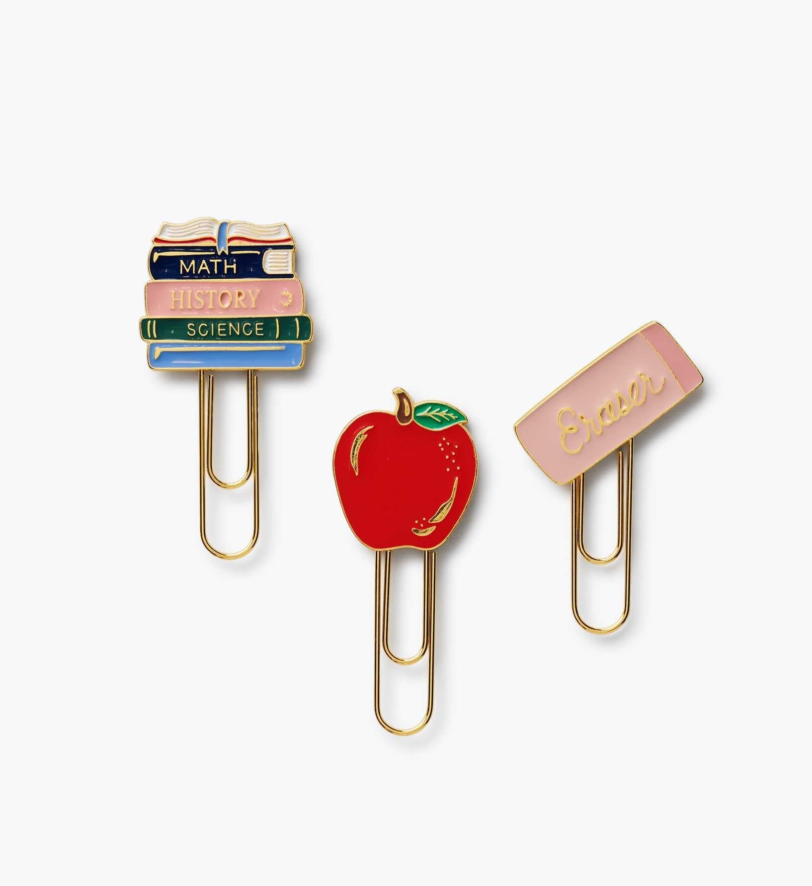 Enamel Paper Clip Set - Schoolhouse